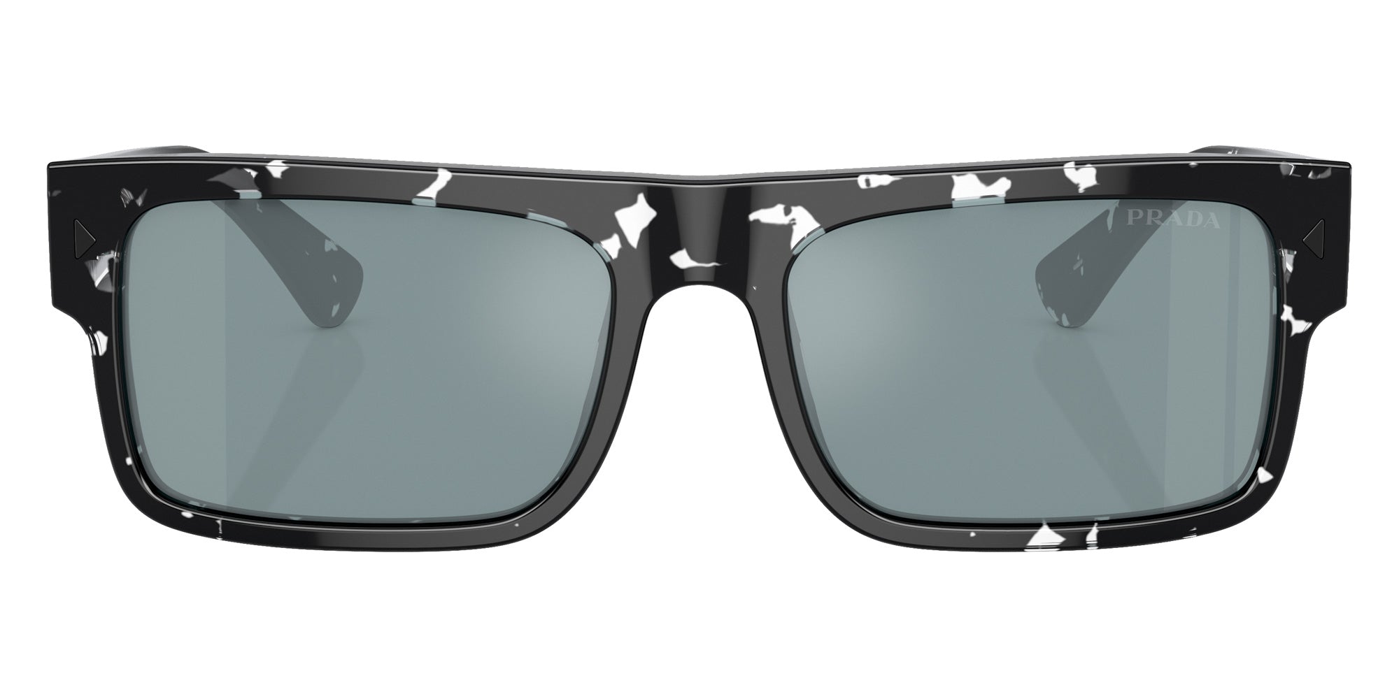 Prada PR A10S 15O01A 57 - Havana Black Transparent / Light Blue Mirrored Silver #id:pra10s15o01a_s:100100