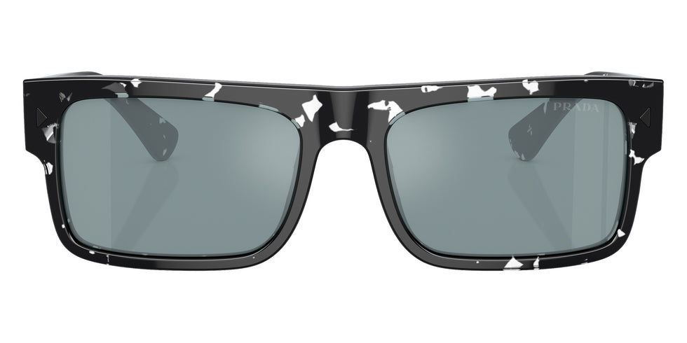 Prada PR A10S 15O01A 57 - Havana Black Transparent / Light Blue Mirrored Silver #id:pra10s15o01a_s:100100