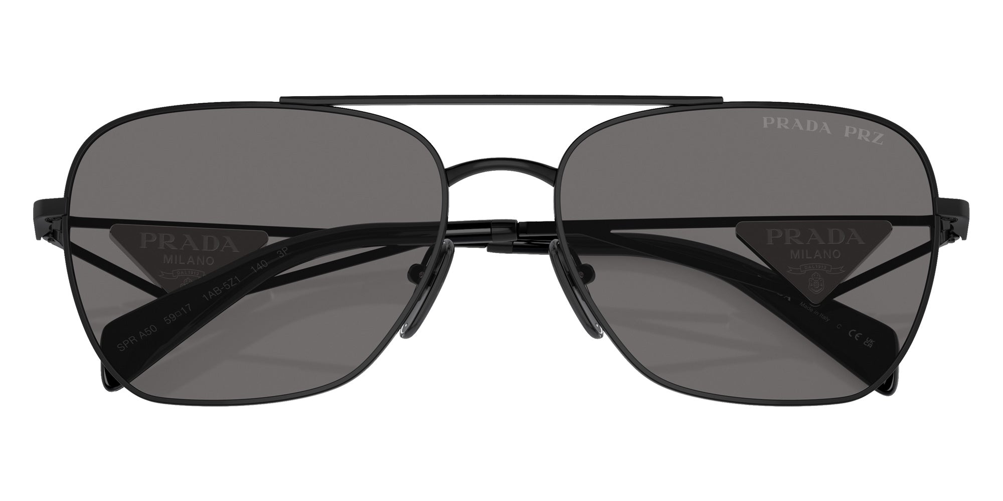Prada PR A50S 1AB5Z1 59 - Metal Black / Dark Gray Polarized #id:pra50s1ab5z1_s:100120