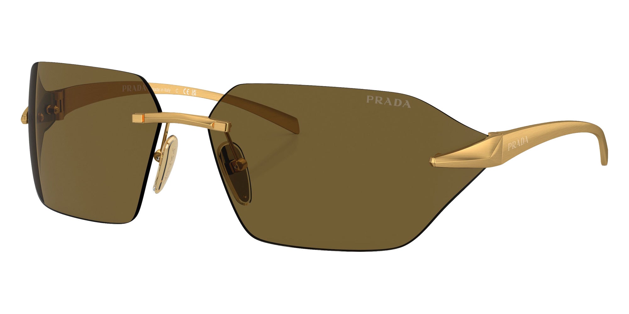 Prada PR A55S 15N01T 71 - Satin Yellow Gold / Dark Brown #id:pra55s15n01t_s:100105