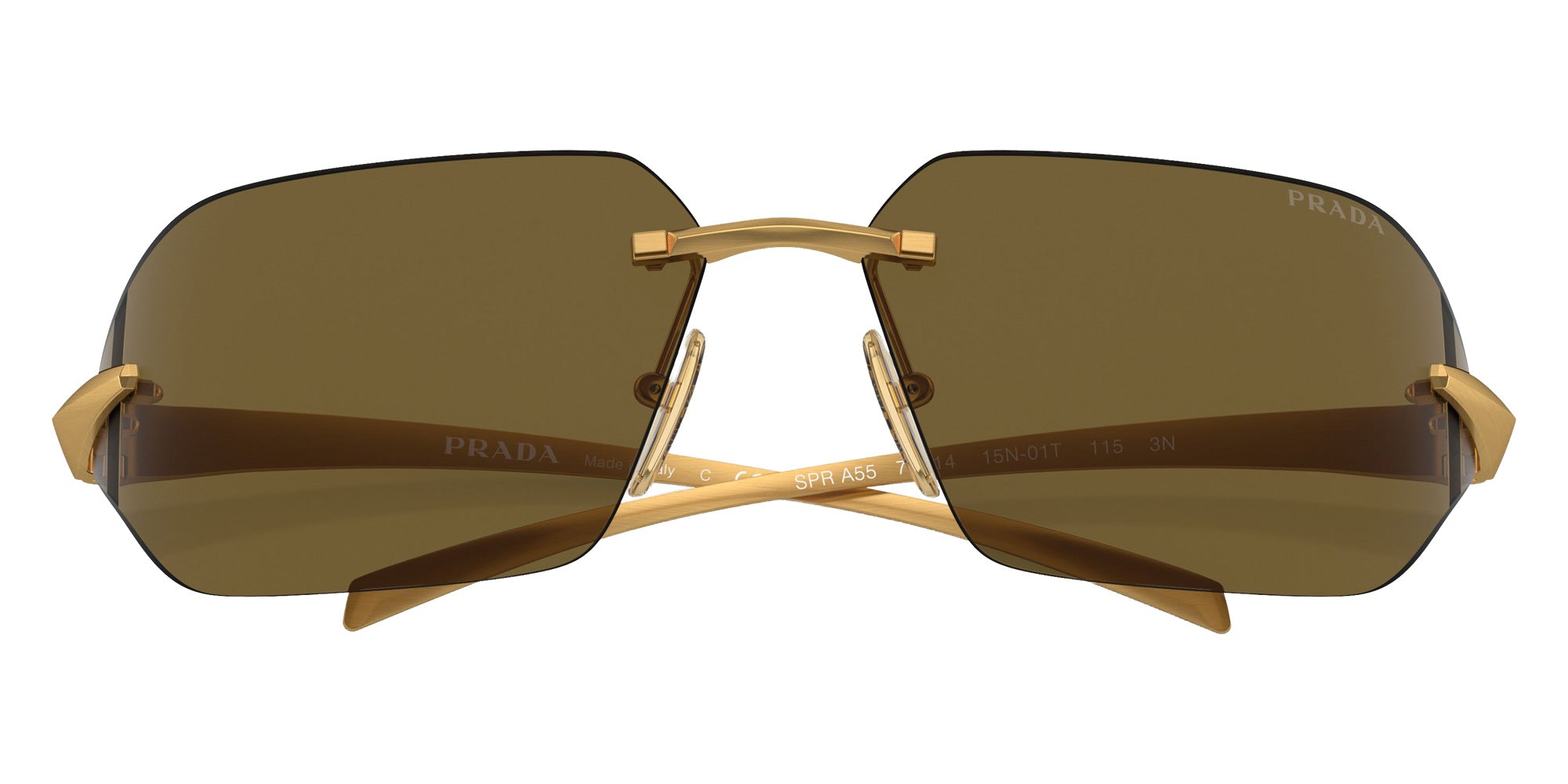 Prada PR A55S 15N01T 71 - Satin Yellow Gold / Dark Brown #id:pra55s15n01t_s:100120