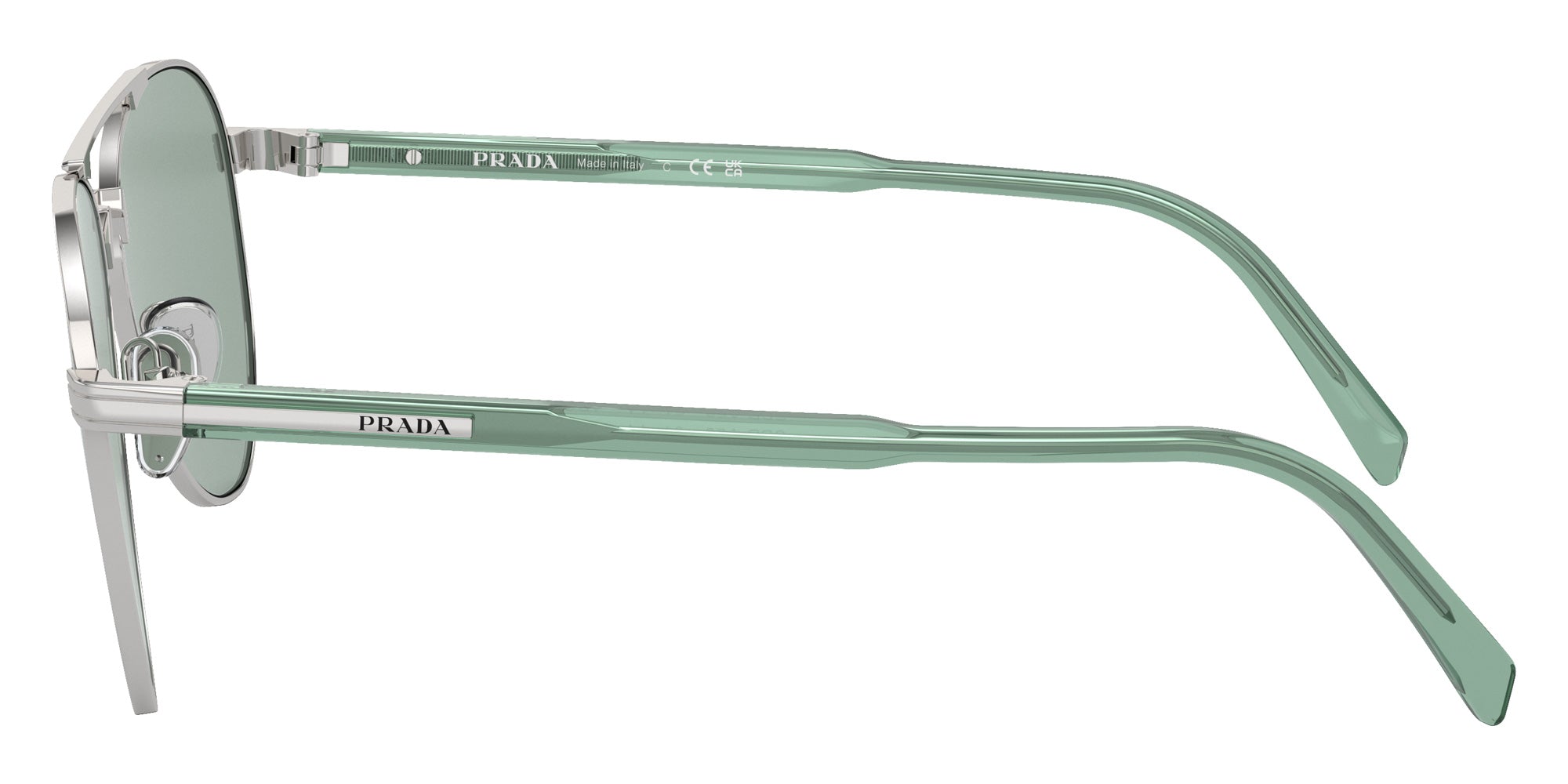 Prada PR A58S 1BC10G 58 - Silver / Petrol Green #id:pra58s1bc10g_s:102110