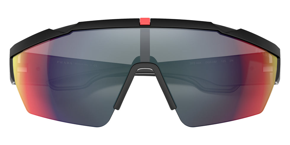 Prada Linea Rossa PS 03XS DG008F 144 - Black Rubber / Dark Gray Mirrored Blue/Red #id:ps03xsdg008f_s:100120
