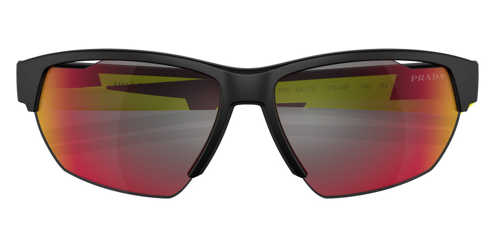 Prada Linea Rossa PS 03YS 17G08F 64 - Matte Black / Dark Gray Mirrored Blue/Red #id:ps03ys17g08f_s:100120