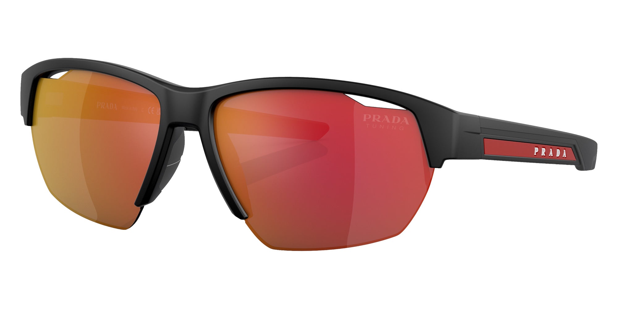 Prada Linea Rossa PS 03YSF 1BO04U 64 - Matte Black / Dark Gray Mirrored Orange Tuning #id:ps03ysf1bo04u_s:100105