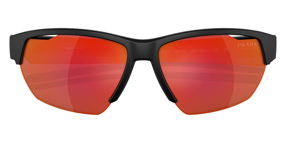 Prada Linea Rossa PS 03YSF 1BO04U 64 - Matte Black / Dark Gray Mirrored Orange Tuning #id:ps03ysf1bo04u_s:100120