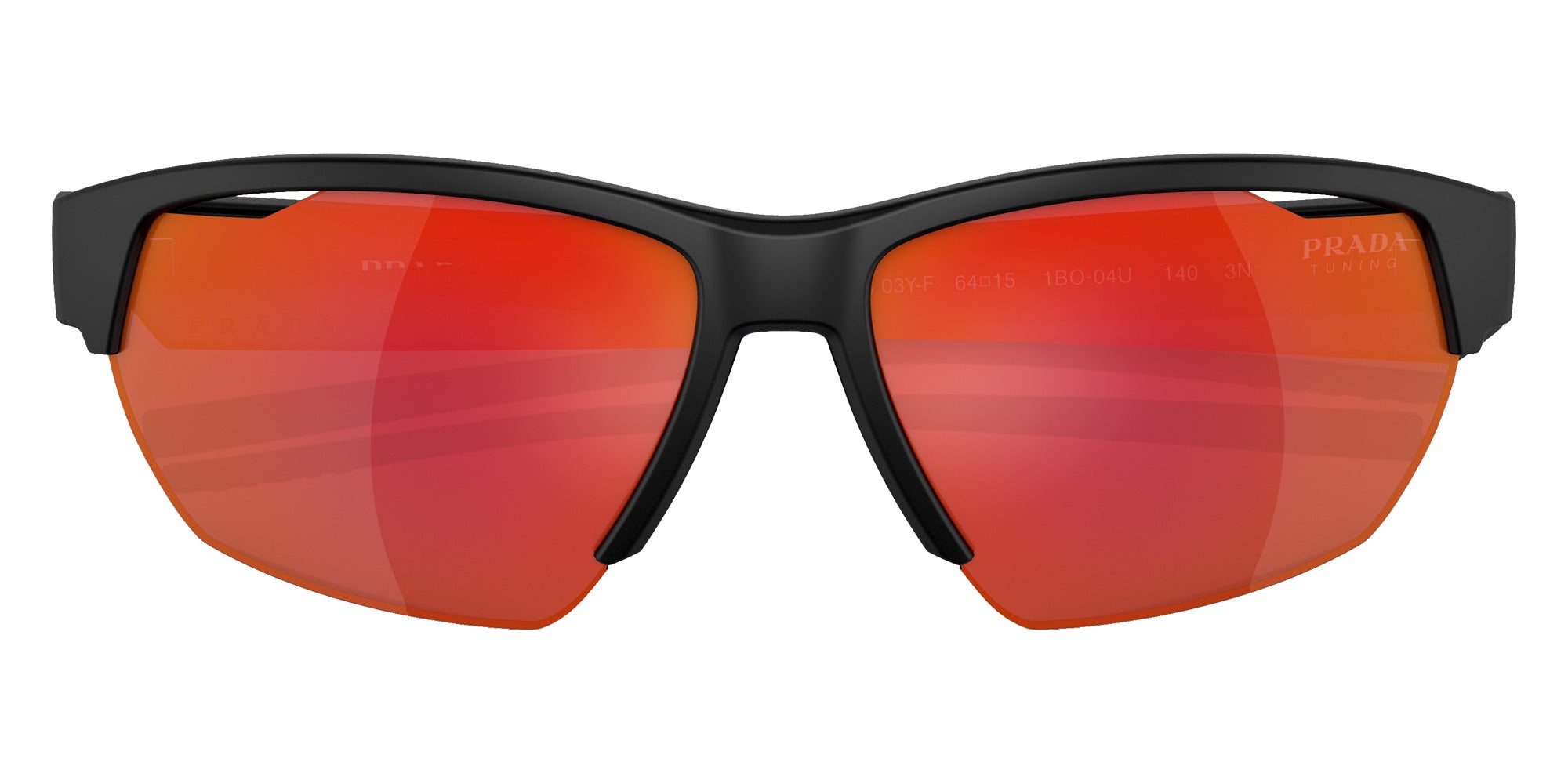 Prada Linea Rossa PS 03YSF 1BO04U 64 - Matte Black / Dark Gray Mirrored Orange Tuning #id:ps03ysf1bo04u_s:100120