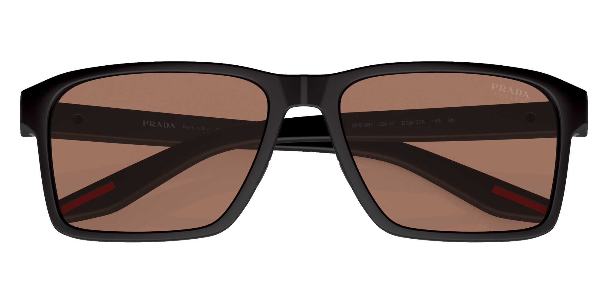 Prada Linea Rossa PS 05YS DG050A 58 - Black Rubber / Brown #id:ps05ysdg050a_s:102120