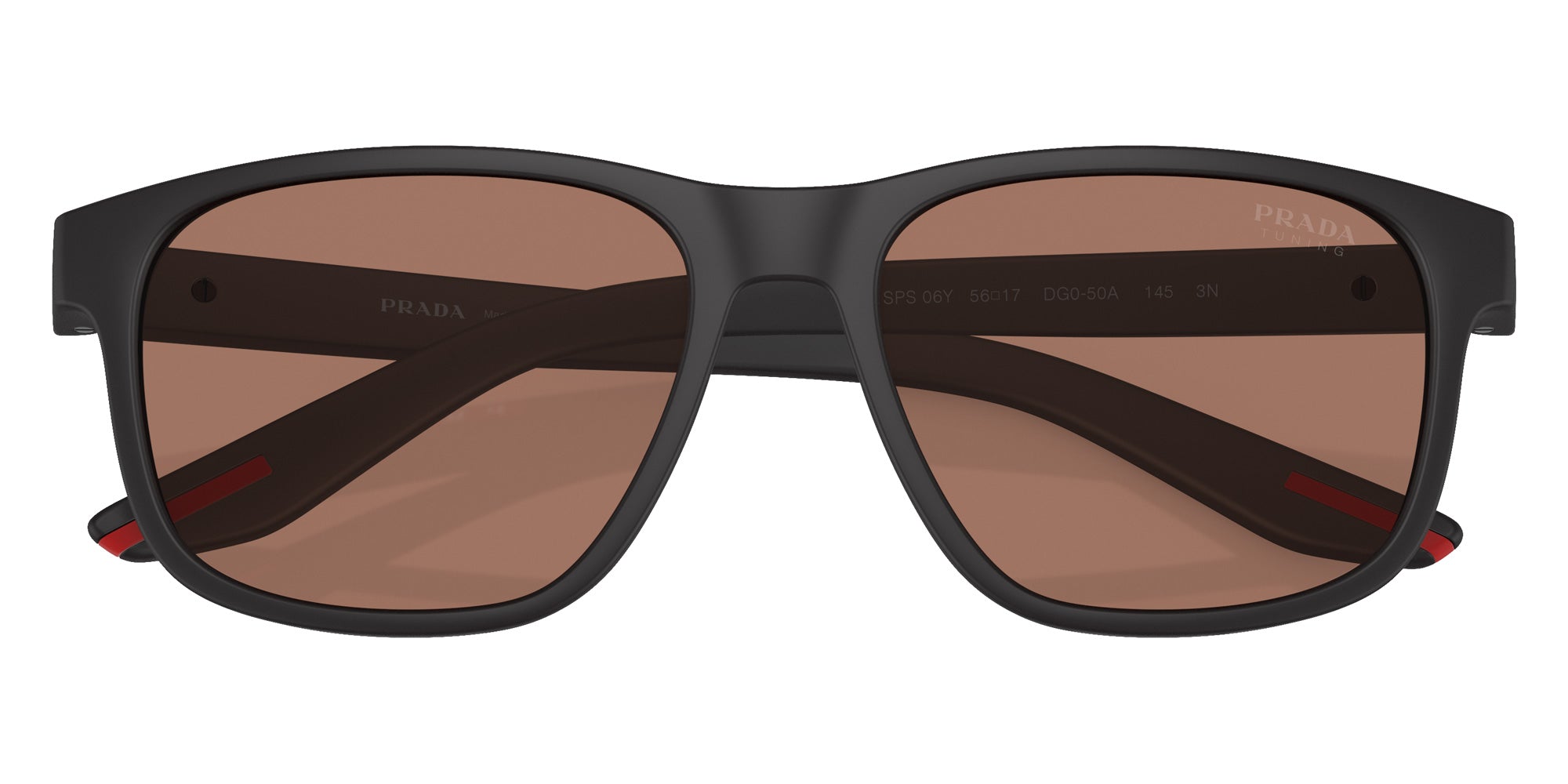 Prada Linea Rossa PS 06YS DG050A 56 - Black Rubber / Brown #id:ps06ysdg050a_s:100120