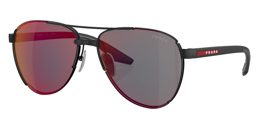 Prada Linea Rossa PS 51YS 1BO08F 61 - Matte Black / Dark Gray Mirrored Blue/Red #id:ps51ys1bo08f_s:100105