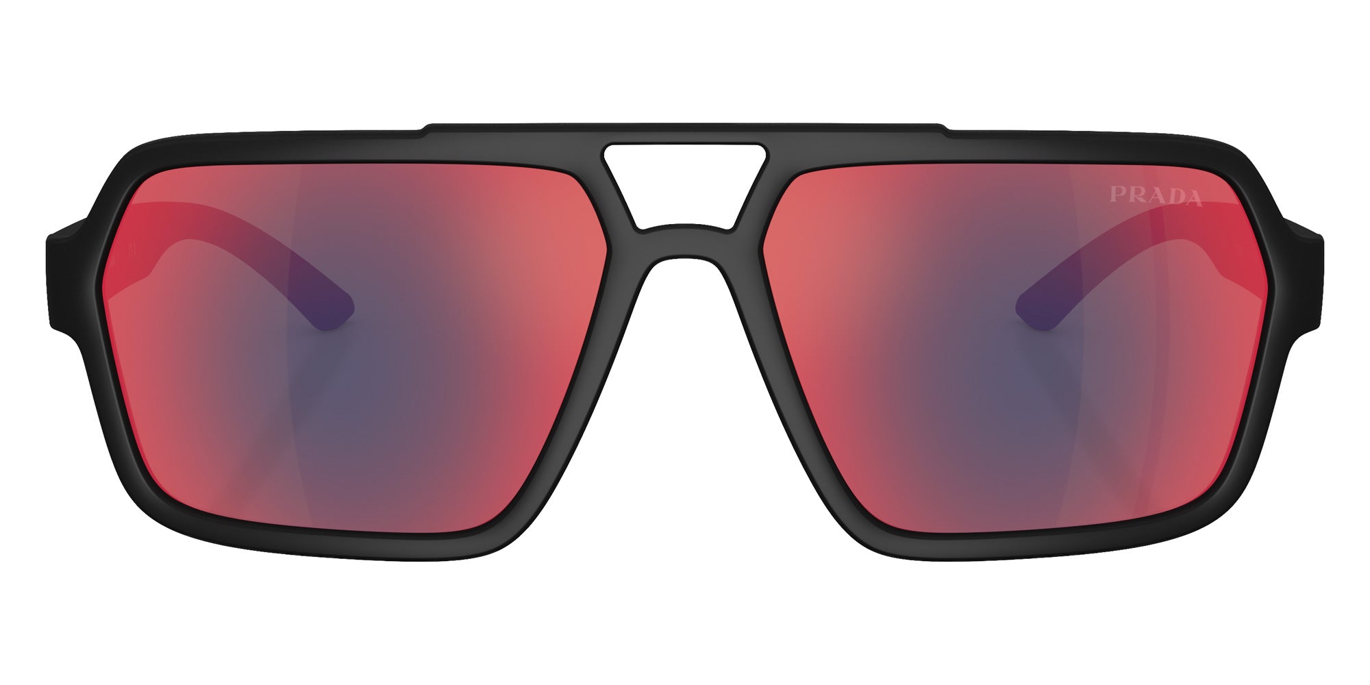 Prada Linea Rossa PS A06SF DG008F 59 - Black Rubber / Dark Gray Mirrored Blue/Red #id:psa06sfdg008f_s:100100