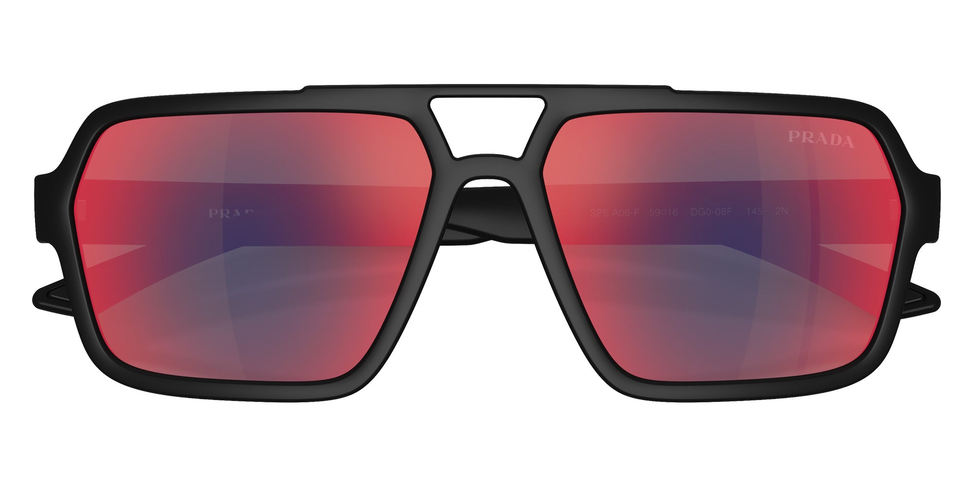 Prada Linea Rossa PS A06SF DG008F 59 - Black Rubber / Dark Gray Mirrored Blue/Red #id:psa06sfdg008f_s:100120