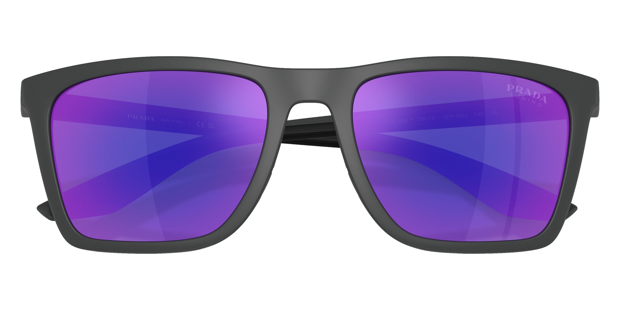 Prada Linea Rossa PS B08SF UFK05U 56 - Rubber Gray / Dark Blue Mirrored Violet #id:psb08sfufk05u_s:100120