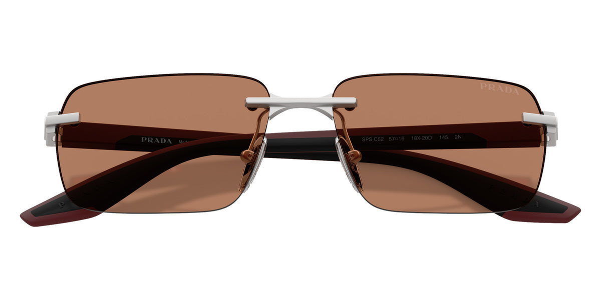 Prada Linea Rossa PS C52S 18X20D 57 - Matte Silver / Brown #id:psc52s18x20d_s:100120