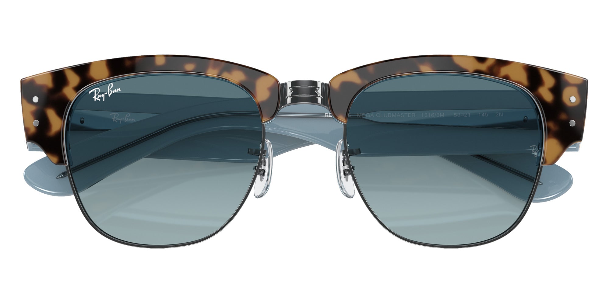 Ray-Ban RB0316S Mega Clubmaster 13163M 50 - Havana on Blue on Gunmetal / Blue #id:rb0316s13163m_s:100125