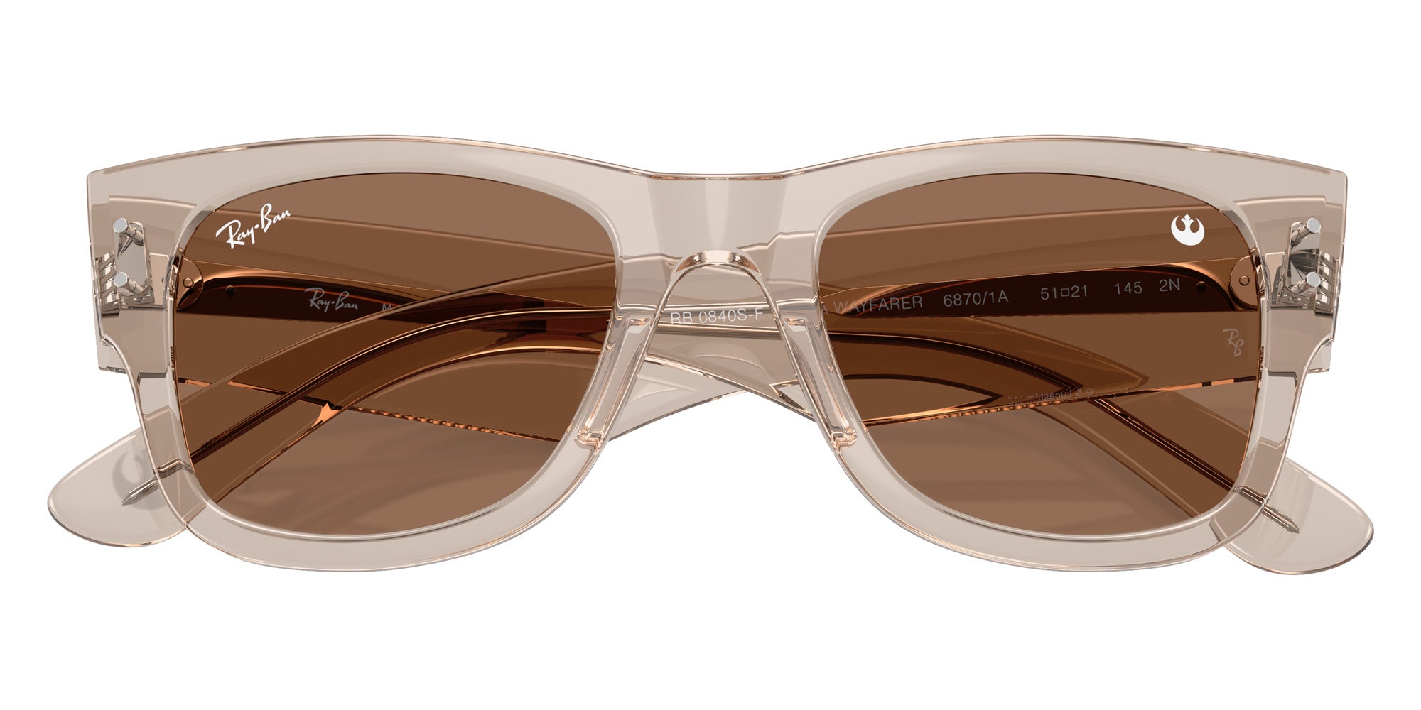 Ray-Ban RB0840SF MEGA WAYFARER 68701A 52 - Transparent Light Brown / Dark Brown #id:rb0840sf68701a_s:100125
