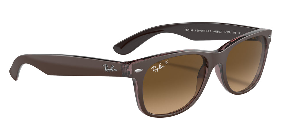Ray-Ban RB2132 New Wayfarer Classic 6608M2 55 - Transparent Brown / Brown Polarized #id:rb21326608m2_s:100120