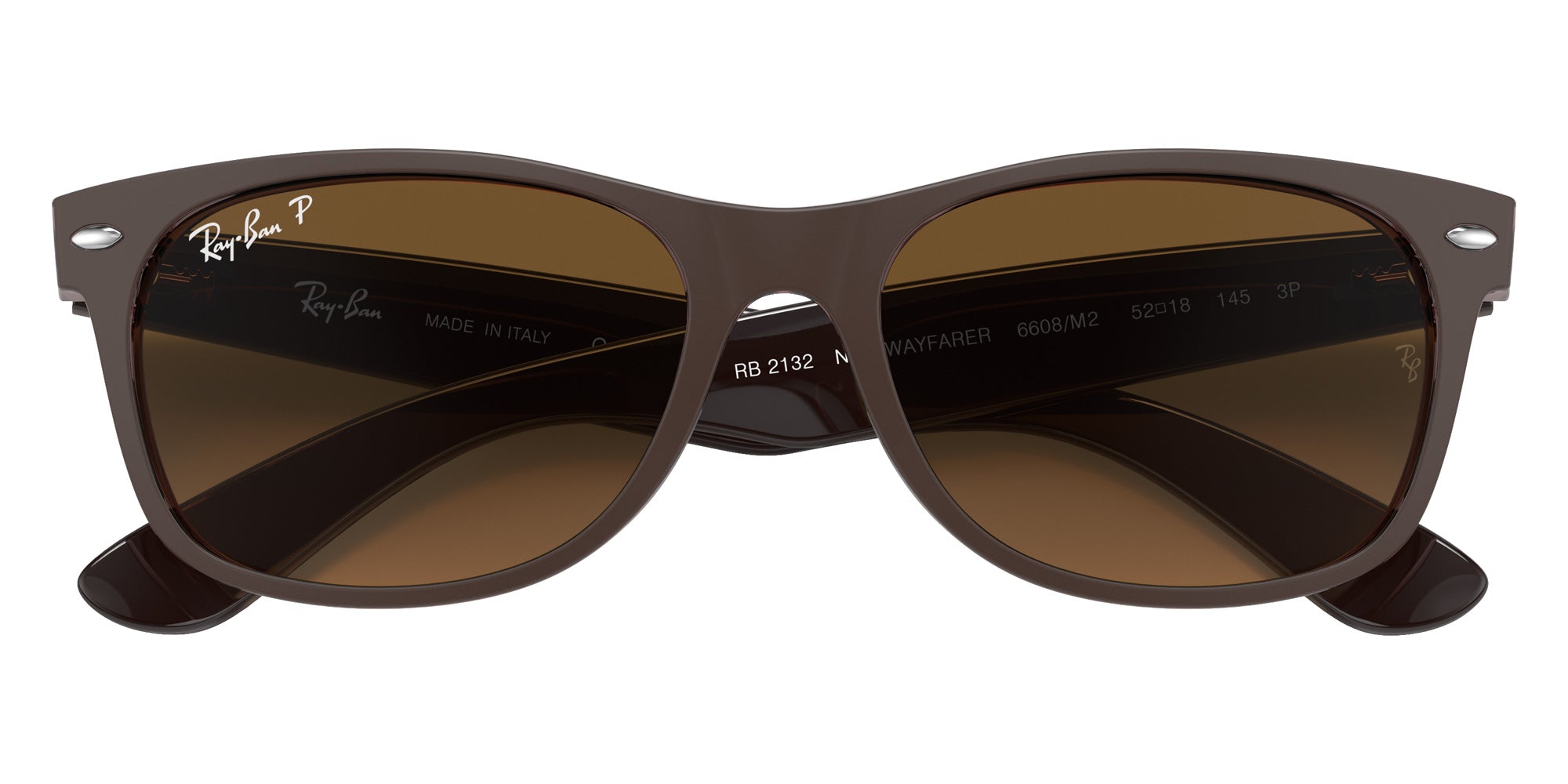 Ray-Ban RB2132 New Wayfarer Classic 6608M2 55 - Transparent Brown / Brown Polarized #id:rb21326608m2_s:100125