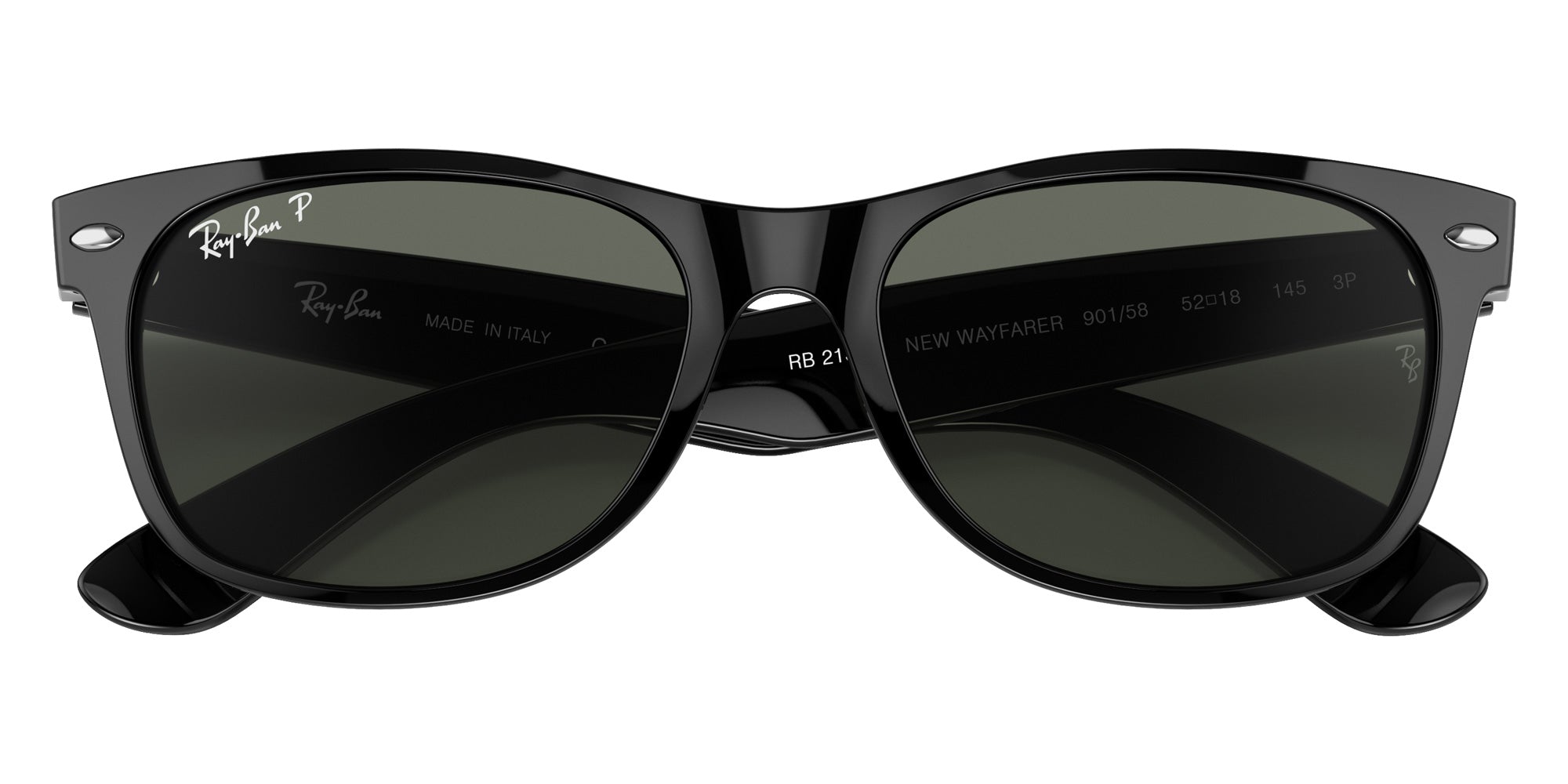 Ray-Ban RB2132F New Wayfarer Classic 901/58 58 - Black / G-15 Green Polarized #id:rb2132f90158_s:104125
