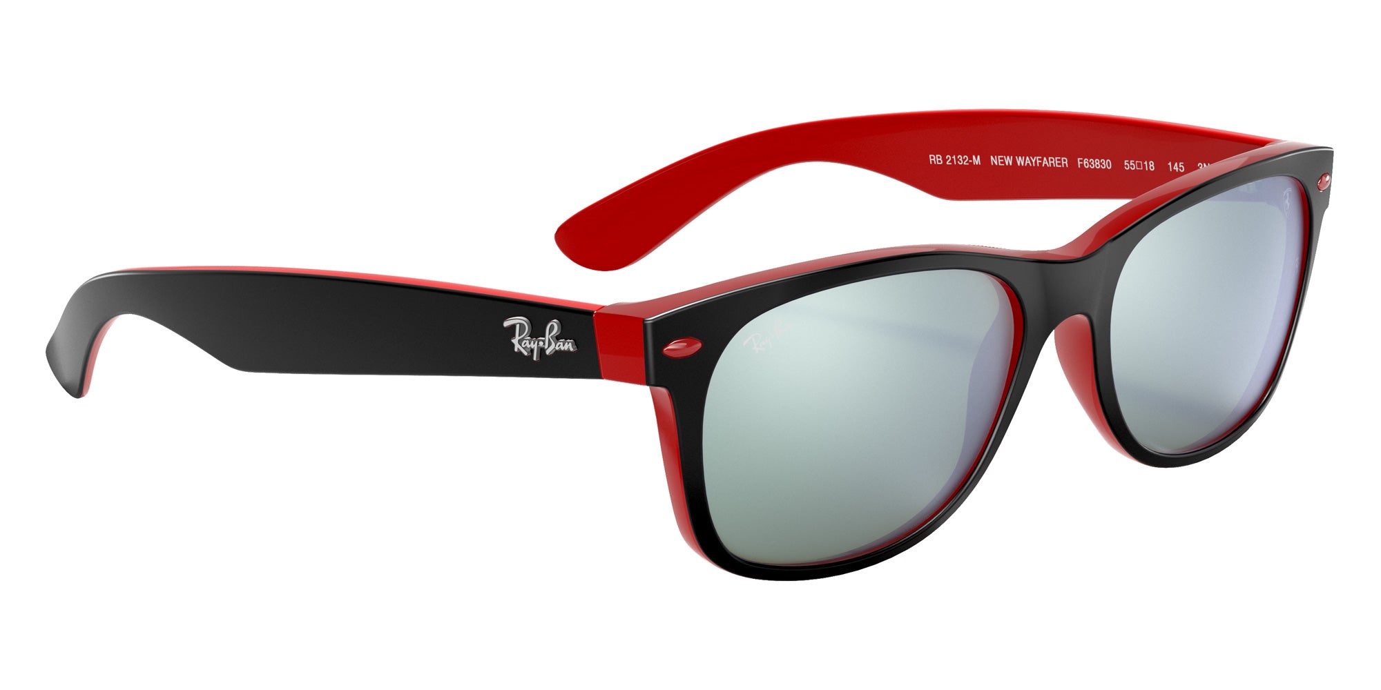 Ray-Ban RB2132M Scuderia Ferrari F63830 55 - Black / Silver Flash Mirrored #id:rb2132mf63830_s:100120