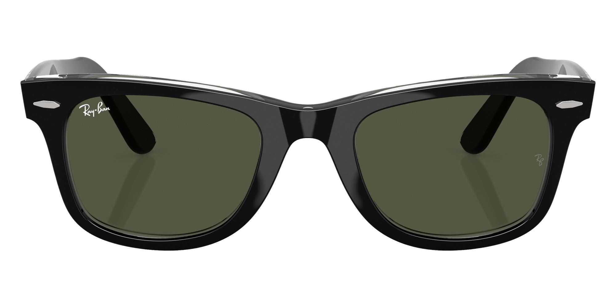 Ray-Ban RB2140F Original Wayfarer Classic 129431 52 - Black on Transparent / Green #id:rb2140f129431_s:100100
