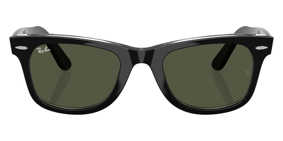 Ray-Ban RB2140F Original Wayfarer Classic 129431 52 - Black on Transparent / Green #id:rb2140f129431_s:100100