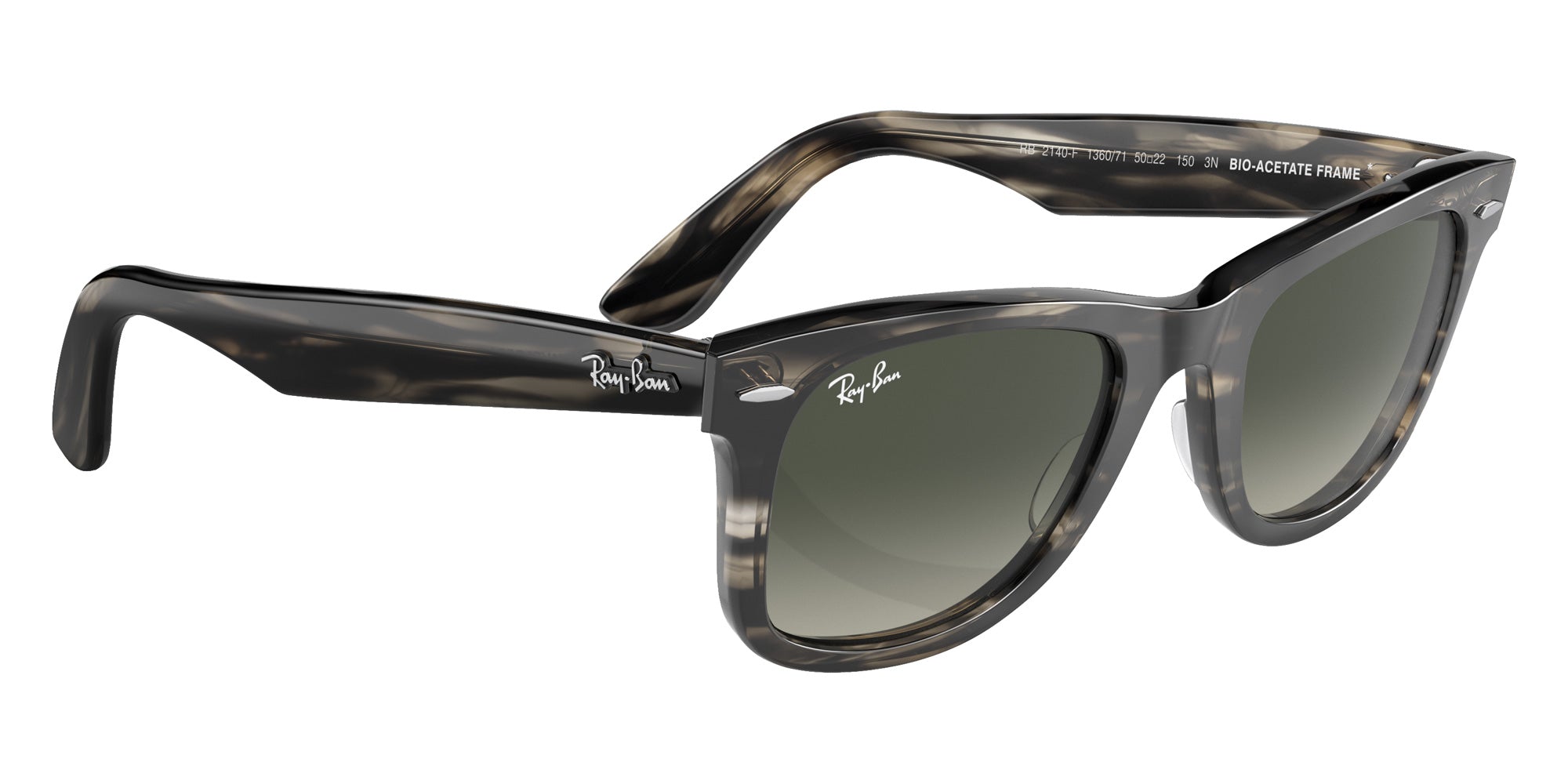 Ray-Ban RB2140F Original Wayfarer Bio-Based 136071 52 - Striped Gray #id:rb2140f136071_s:100120