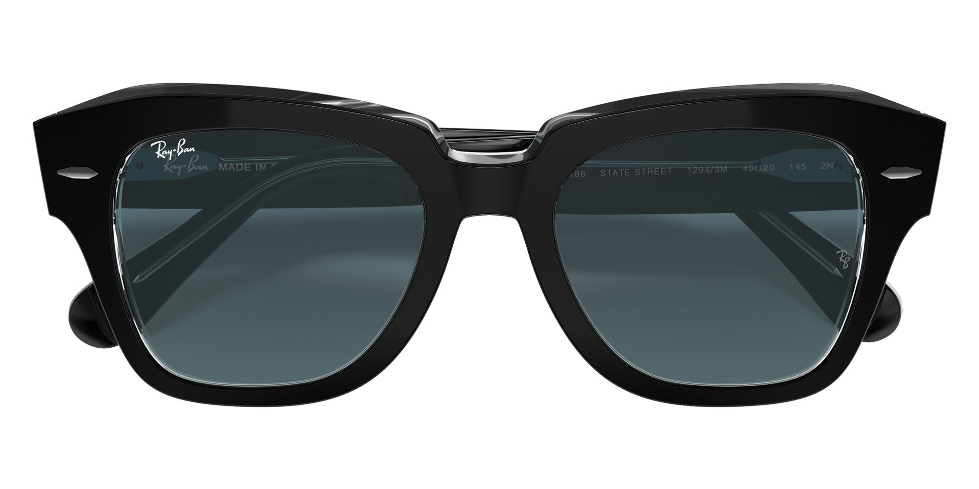 Ray-Ban RB2186 State Street 12943M 49 - Black on Transparent / Blue Gradient #id:rb218612943m_s:100125