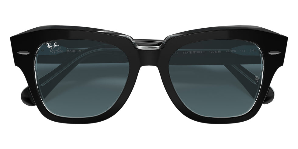 Ray-Ban RB2186 State Street 12943M 49 - Black on Transparent / Blue Gradient #id:rb218612943m_s:100125