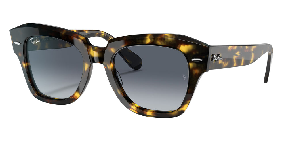 Ray-Ban RB2186 State Street Fleck 133286 49 - Yellow Havana / Blue Gradient Gray #id:rb2186133286_s:100105