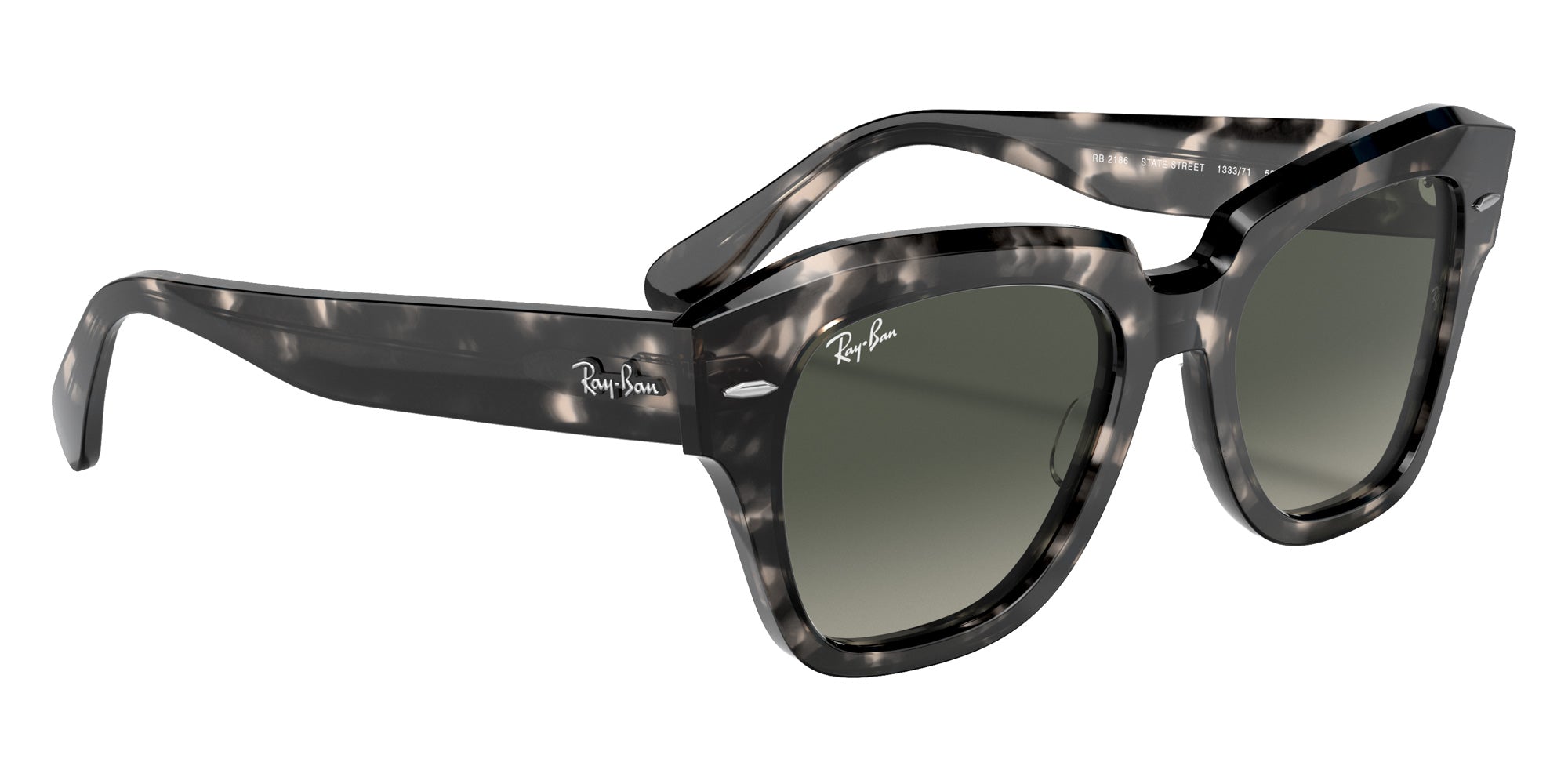 Ray-Ban RB2186 State Street Fleck 133371 52 - Gray Havana / Gray Gradient #id:rb2186133371_s:104120
