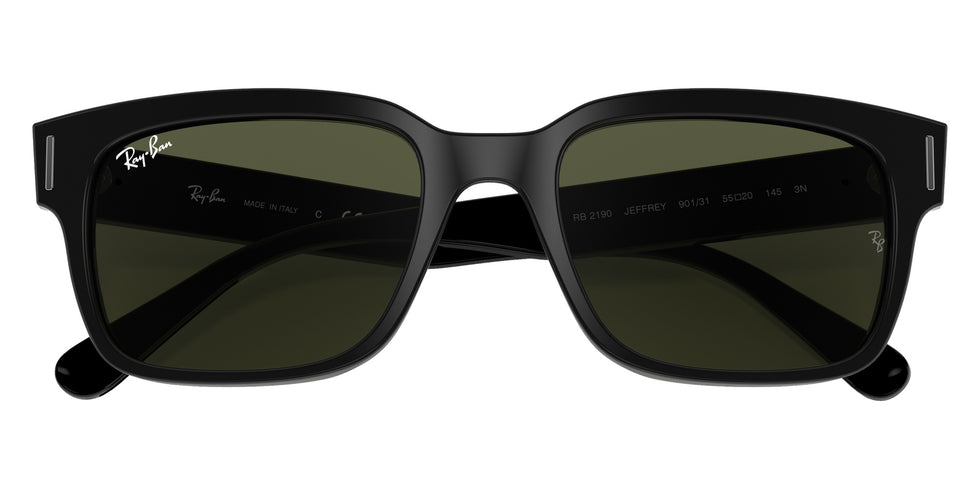 Ray-Ban RB2190 Jeffrey 901/31 55 - Black / G-15 Green #id:rb219090131_s:100125