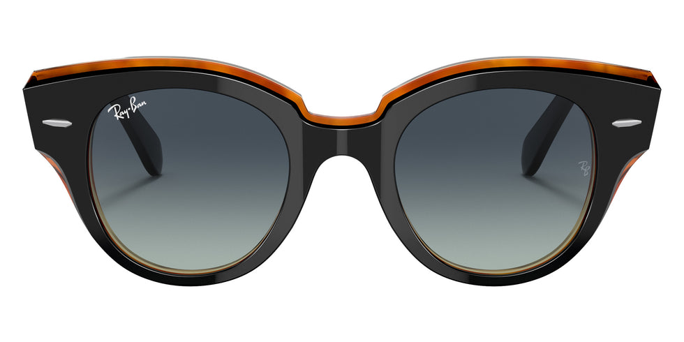 Ray-Ban RB2192 Roundabout 132241 47 - Black On Brown / Gray/Blue Gradient #id:rb2192132241_s:100100