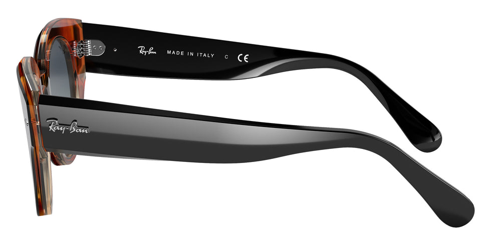 Ray-Ban RB2192 Roundabout 132241 47 - Black On Brown / Gray/Blue Gradient #id:rb2192132241_s:100110