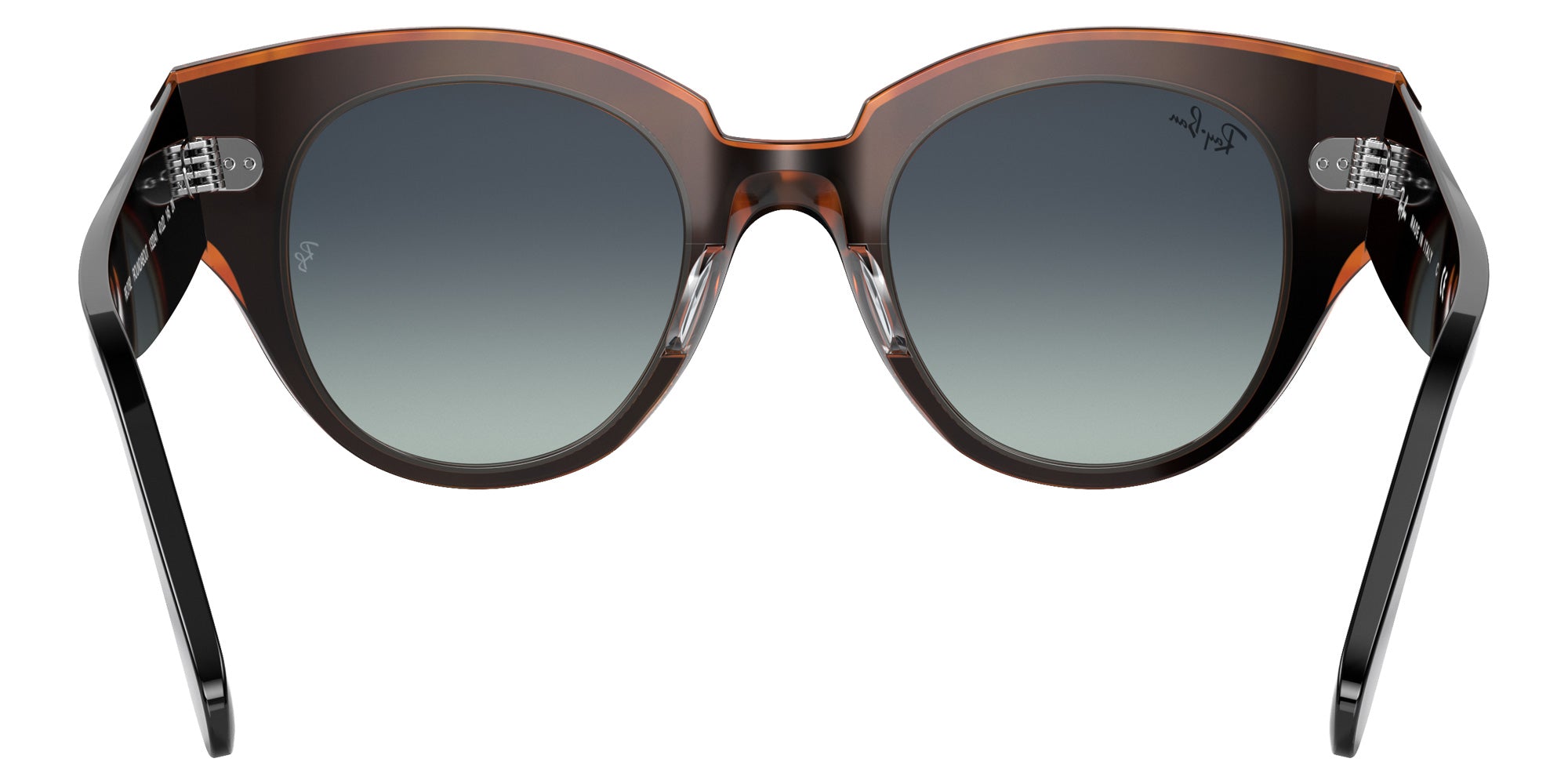 Ray-Ban RB2192 Roundabout 132241 47 - Black On Brown / Gray/Blue Gradient #id:rb2192132241_s:100115
