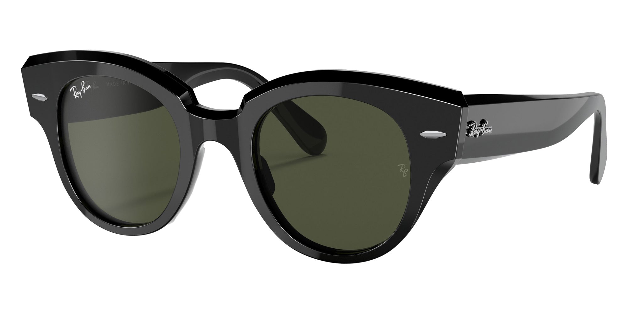 Ray-Ban RB2192 Roundabout 901/31 47 - Black / Green #id:rb219290131_s:100105