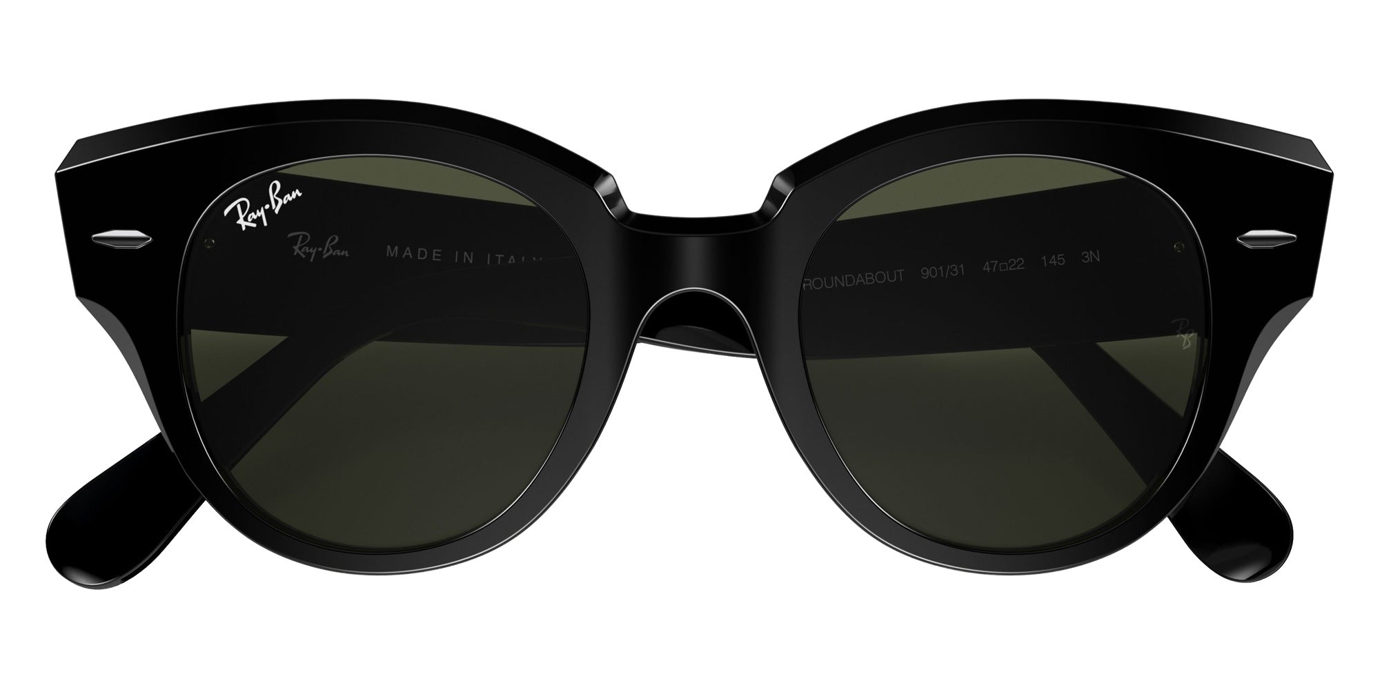 Ray-Ban RB2192 Roundabout 901/31 47 - Black / Green #id:rb219290131_s:100125