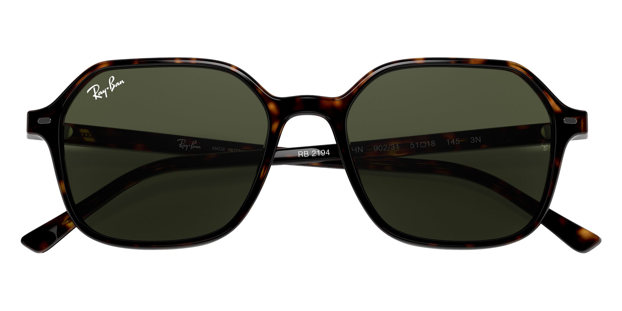 Ray-Ban RB2194 John 902/31 53 - Tortoise / G-15 Green #id:rb219490231_s:100125