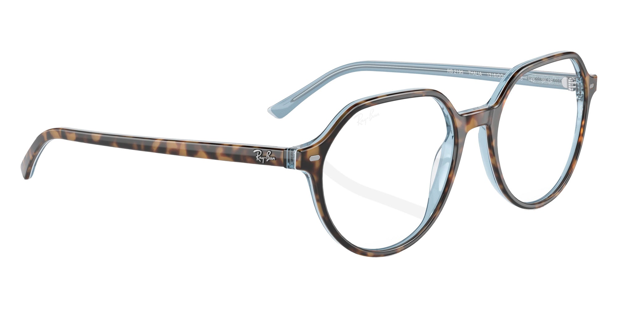 Ray-Ban RB2195 Thalia 1316GG 51 - Havana on Light Blue / Clear/Blue Photochromic #id:rb21951316gg_s:100130