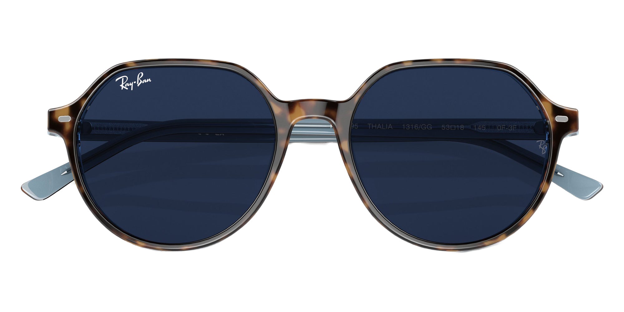Ray-Ban RB2195 Thalia 1316GG 51 - Havana on Light Blue / Clear/Blue Photochromic #id:rb21951316gg_s:100135