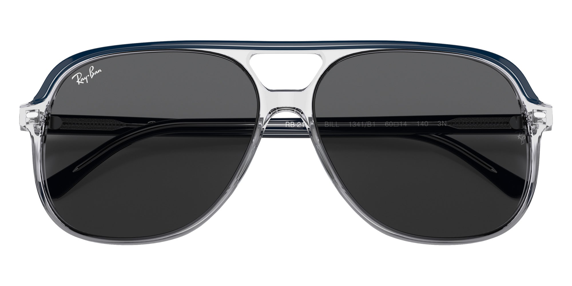 Ray-Ban RB2198 Bill 1341B1 60 - Blue On Transparent / Dark Gray #id:rb21981341b1_s:100125