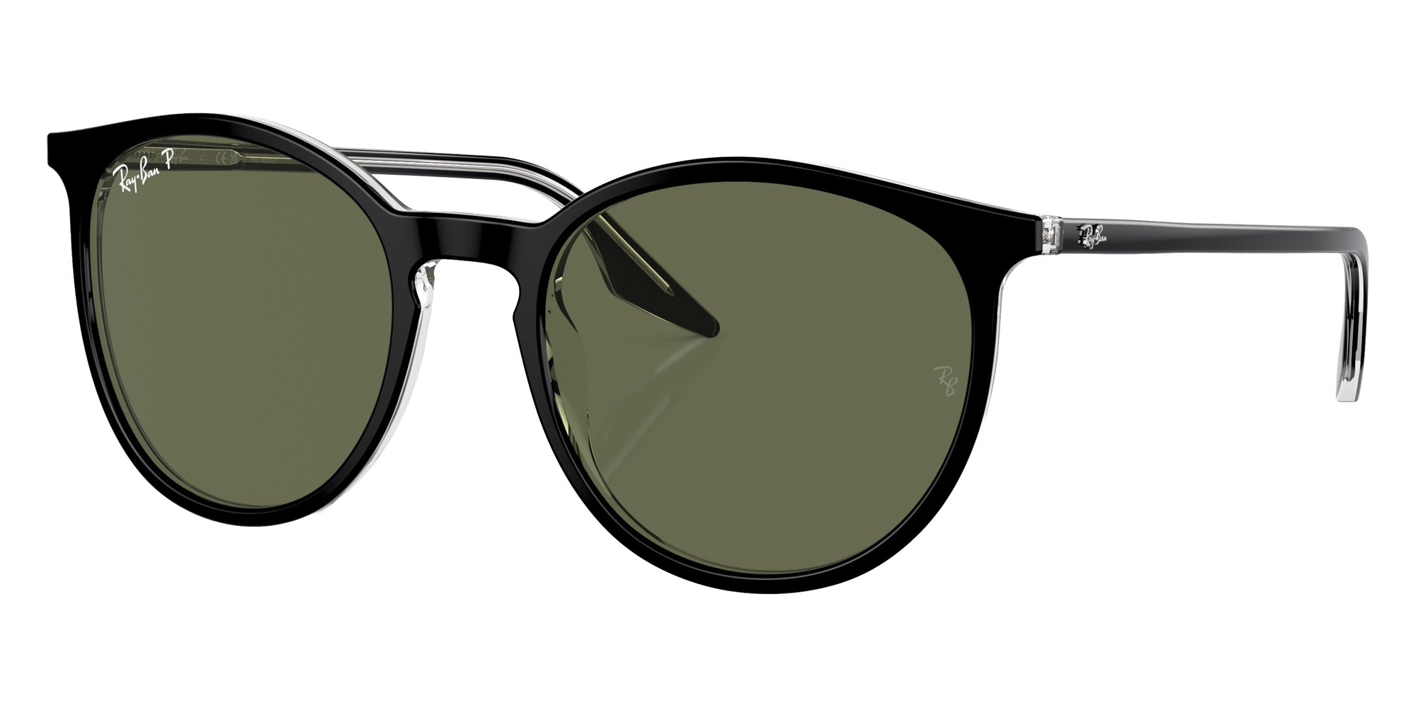 Ray-Ban RB2204F 919/58 54 - Black On Transparent / Green Polarized #id:rb2204f91958_s:100105
