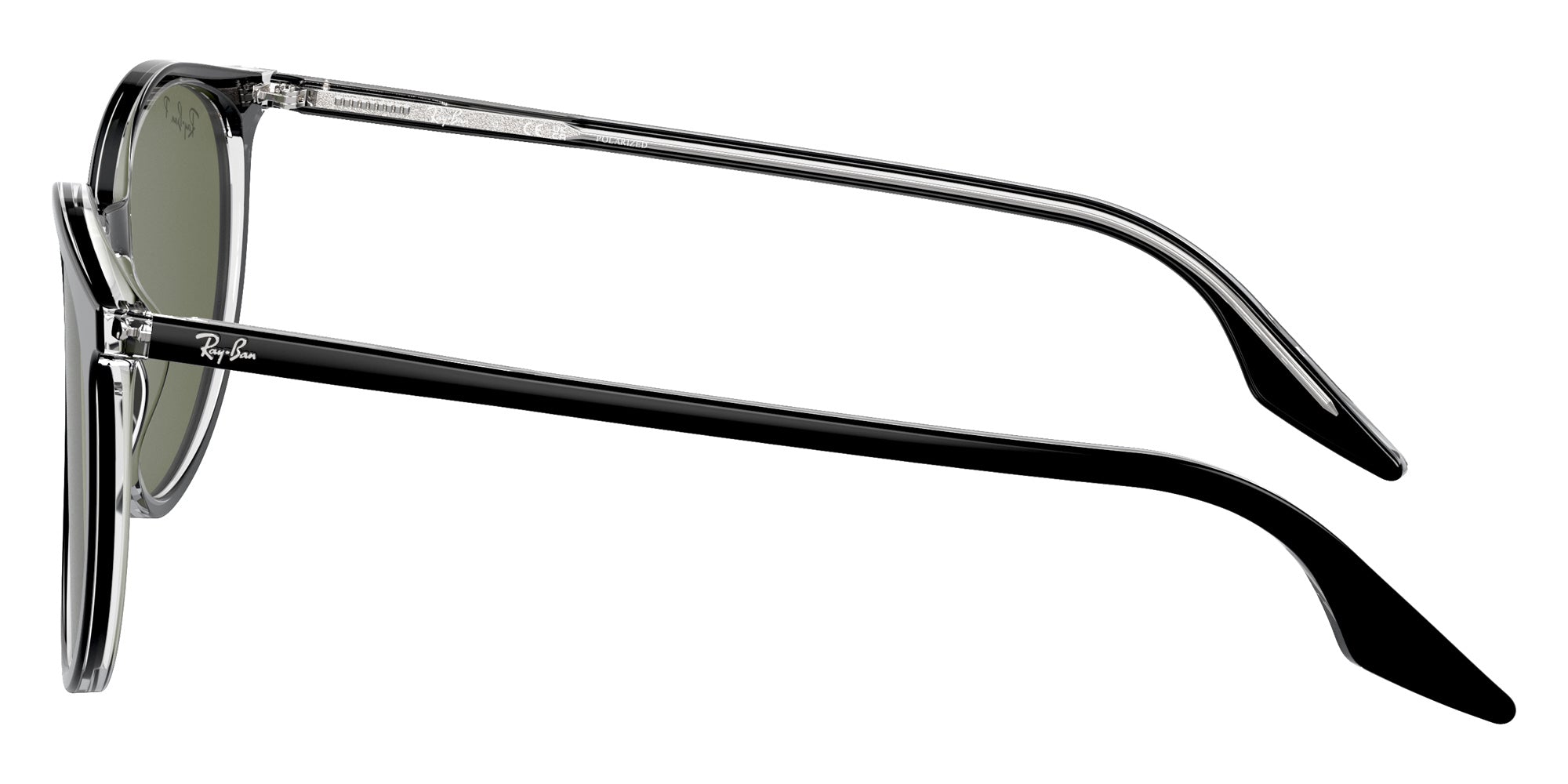 Ray-Ban RB2204F 919/58 54 - Black On Transparent / Green Polarized #id:rb2204f91958_s:100110
