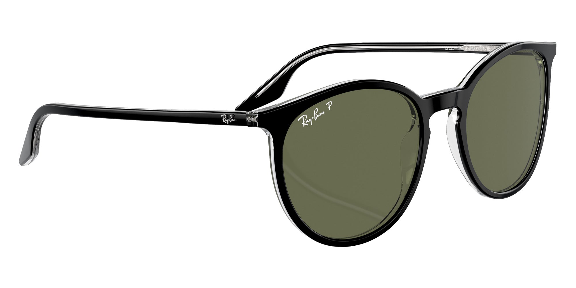 Ray-Ban RB2204F 919/58 54 - Black On Transparent / Green Polarized #id:rb2204f91958_s:100120