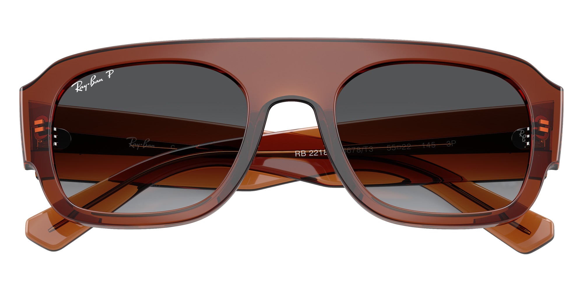 Ray-Ban RB2218 6678T3 55 - Transparent Brown / Gray Gradient Polarized #id:rb22186678t3_s:100125