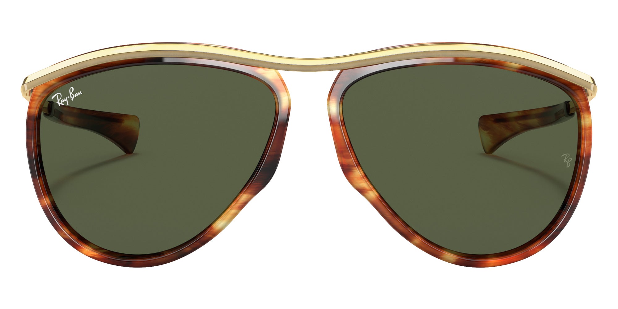 Ray-Ban RB2219 Aviator Olympian 954/31 59 - Striped Havana / G-15 Green #id:rb221995431_s:102100