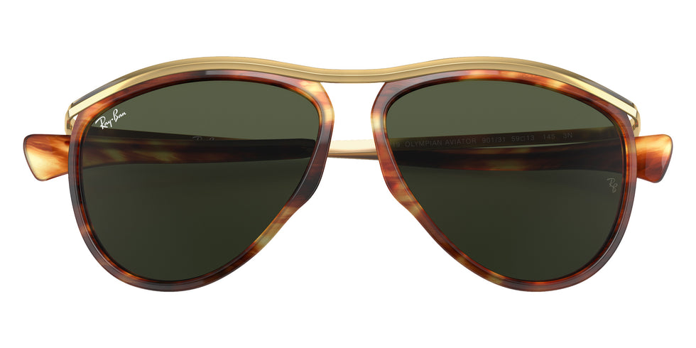 Ray-Ban RB2219 Aviator Olympian 954/31 59 - Striped Havana / G-15 Green #id:rb221995431_s:102125