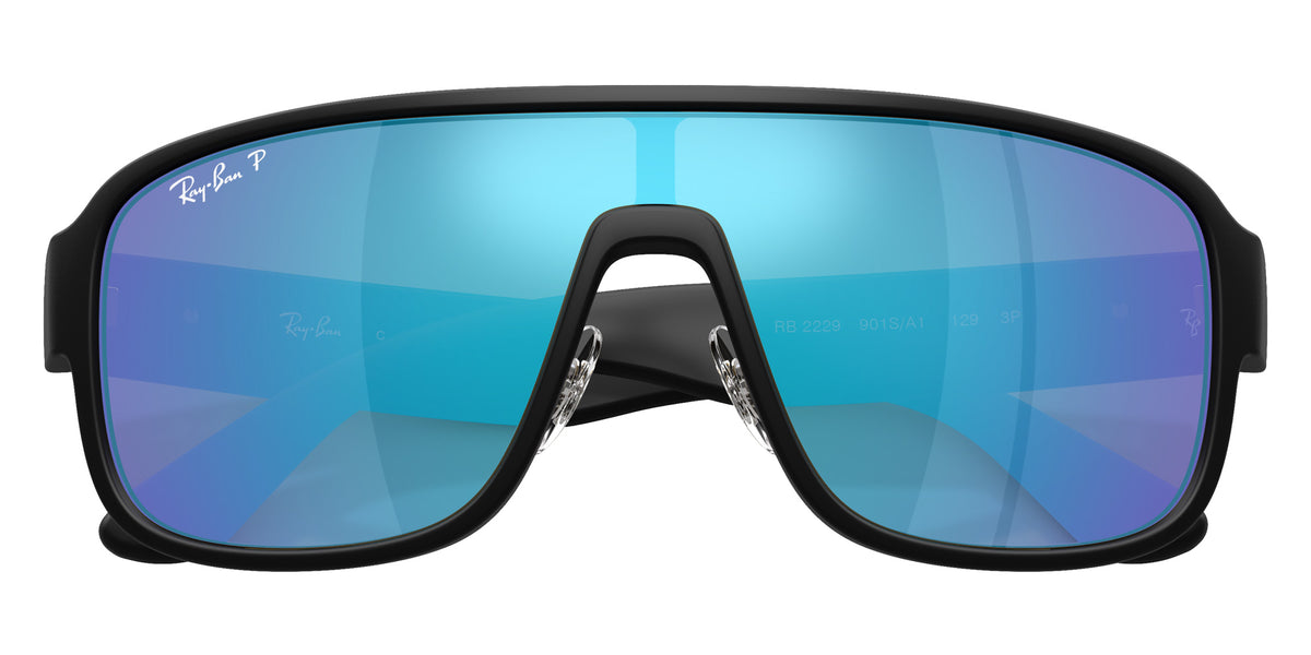 Ray-Ban RB2229 901SA1 129 - Black / Green Mirrored Blue Polarized+ #id:rb2229901sa1_s:108125