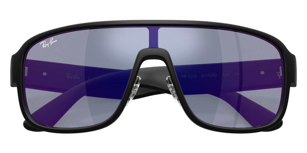 Ray-Ban RB2229 901SB2 129 - Matte Black / Dark Blue Mirrored Violet #id:rb2229901sb2_s:110125