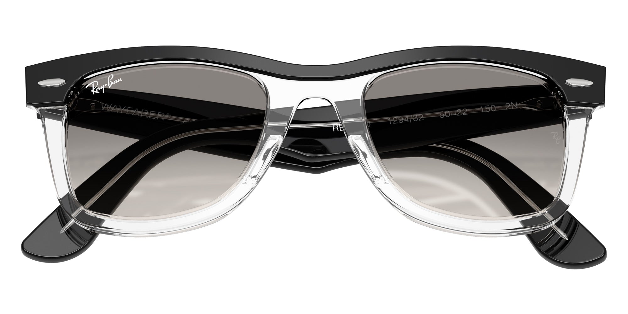 Ray-Ban RB2240 Wayfarer Street Neat 129432 50 - Black on Transparent / Clear Gradient Gray #id:rb2240129432_s:100125